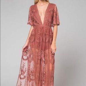 Embroidered Maxi Lace Romper